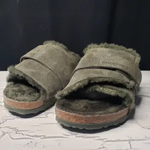 Birkenstock 'Kyoto' Suede Leather, Shearling Lined Slides in Men's - size 10