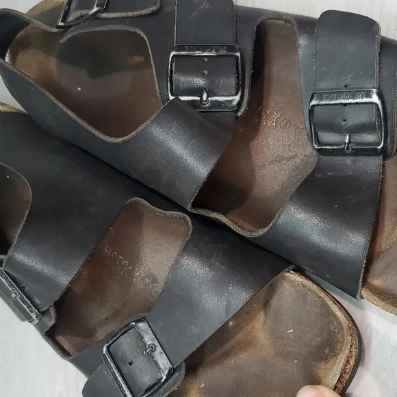 Birkenstock Mens Milano Ankle Leather Strap Sandals flats shoes sz 44/11