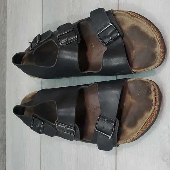 Birkenstock Mens Milano Ankle Leather Strap Sandals flats shoes sz 44/11
