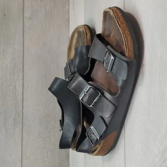 Birkenstock Mens Milano Ankle Leather Strap Sandals flats shoes sz 44/11