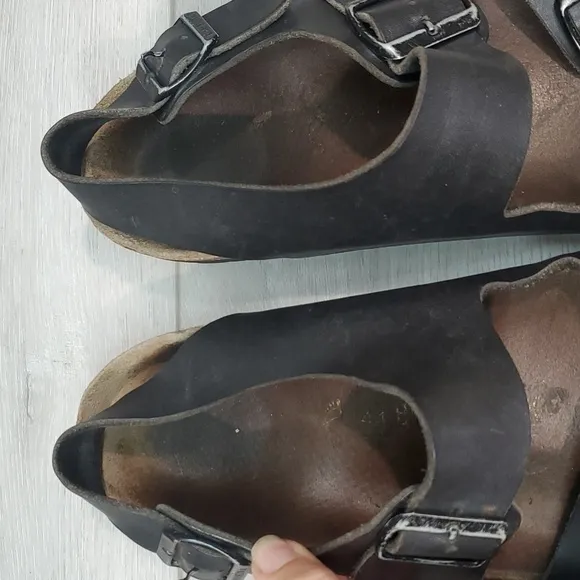 Birkenstock Mens Milano Ankle Leather Strap Sandals flats shoes sz 44/11