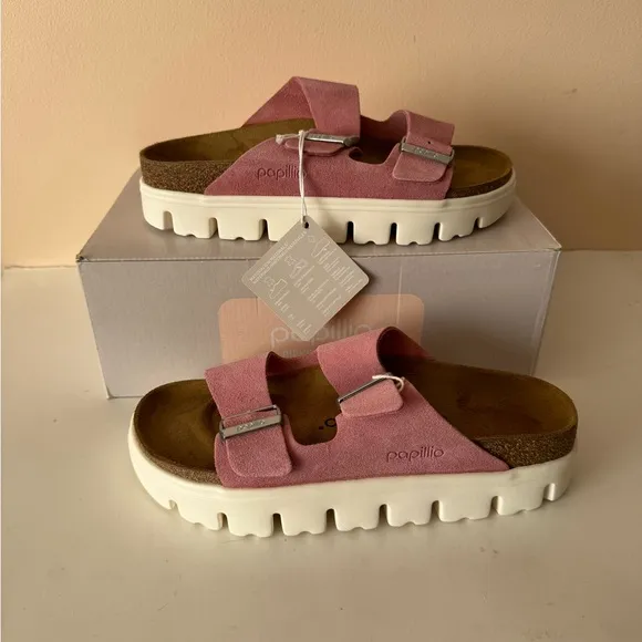 Birkenstock Papillio Arizona Chunky Platform PAP Pink Sandal. Size: 7, 8, 38, 39