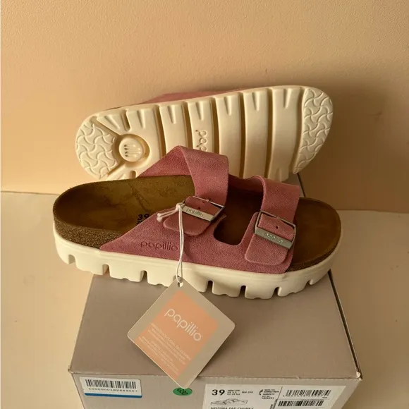 Birkenstock Papillio Arizona Chunky Platform PAP Pink Sandal. Size: 7, 8, 38, 39