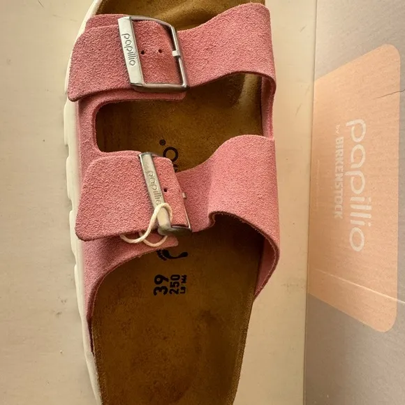 Birkenstock Papillio Arizona Chunky Platform PAP Pink Sandal. Size: 7, 8, 38, 39