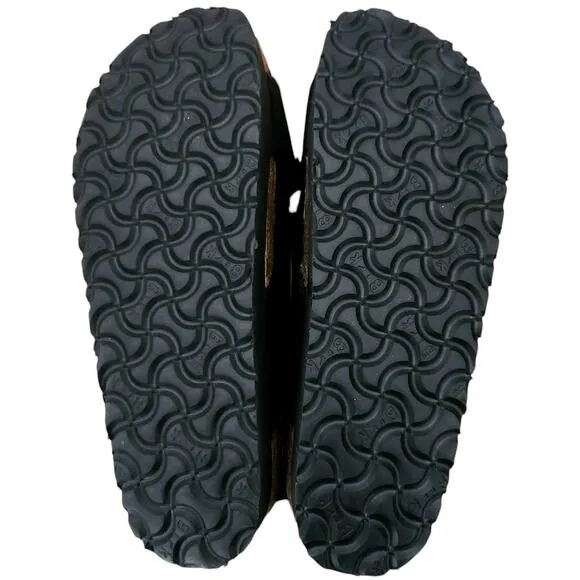 BIRKENSTOCK Papillio Daytona suede shearling sandals black slides Birks 39 8 8.5