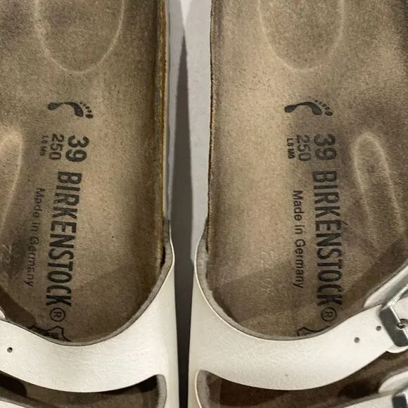 Birkenstock White Arizona Sandals Unisex Size L8 and M6