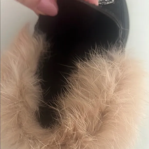 Black Fur-Lined toddler soft  Loafers
