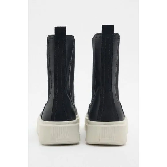 Black White Zara Contrast High-Top Fashion Sneakers Trainers Shoes (NWT)