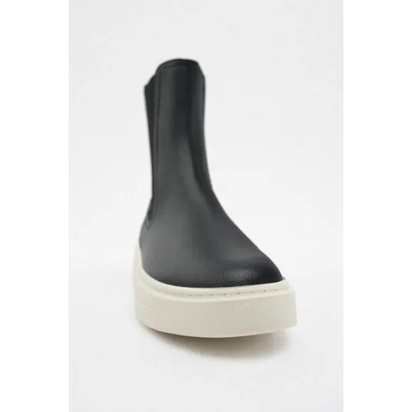 Black White Zara Contrast High-Top Fashion Sneakers Trainers Shoes (NWT)