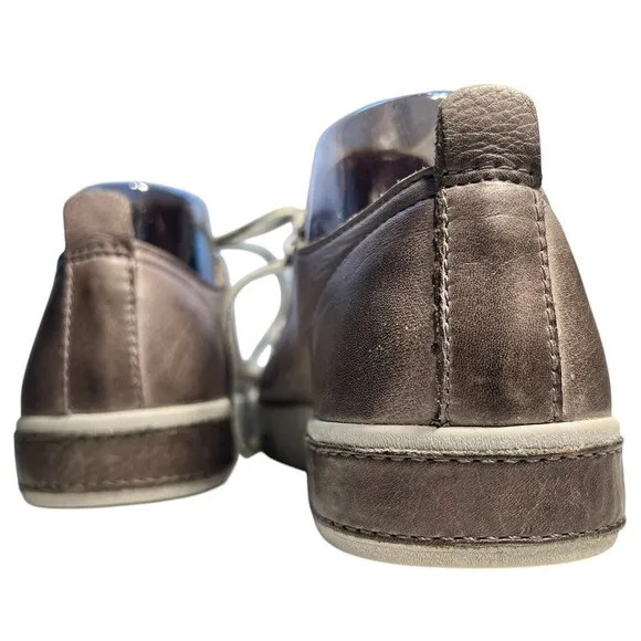 Blackstone JL-21 Low Top Leather Woman Shoe Charcoal Sz 39 Preppy Stylish Tough