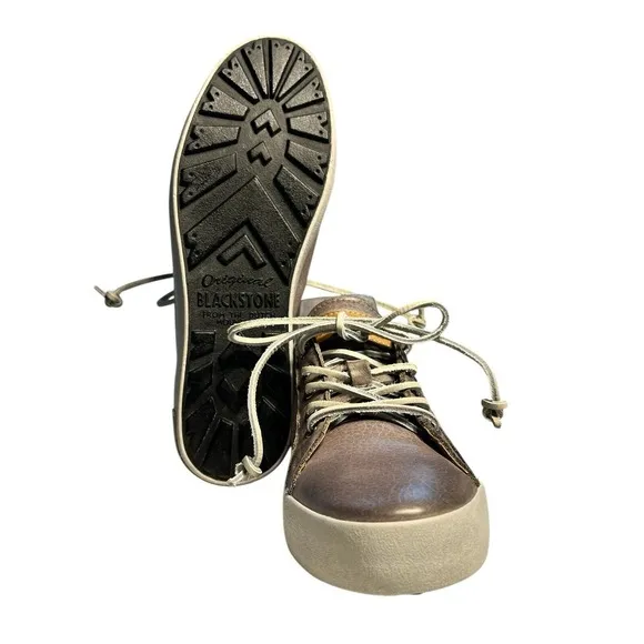 Blackstone JL-21 Low Top Leather Woman Shoe Charcoal Sz 39 Preppy Stylish Tough