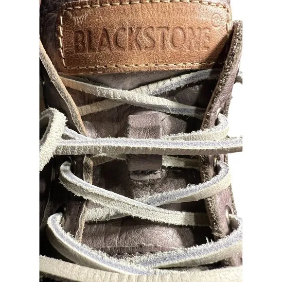 Blackstone JL-21 Low Top Leather Woman Shoe Charcoal Sz 39 Preppy Stylish Tough