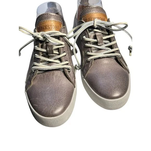 Blackstone JL-21 Low Top Leather Woman Shoe Charcoal Sz 39 Preppy Stylish Tough