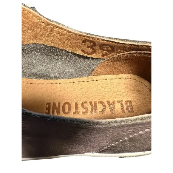 Blackstone JL-21 Low Top Leather Woman Shoe Charcoal Sz 39 Preppy Stylish Tough