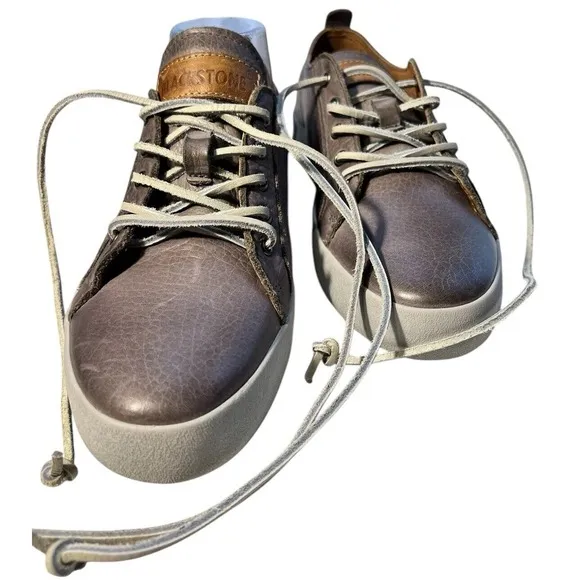 Blackstone JL-21 Low Top Leather Woman Shoe Charcoal Sz 39 Preppy Stylish Tough