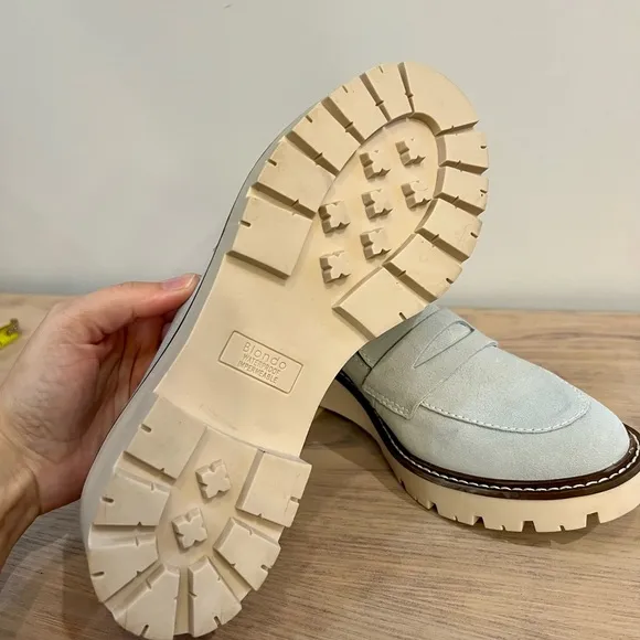 Blondo Women's Dulce Block Heel Loafers In Light Blue