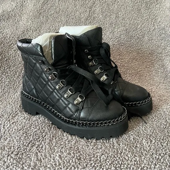 BNIB Vince Camuto Maissa Quilted Leather Combat Boots