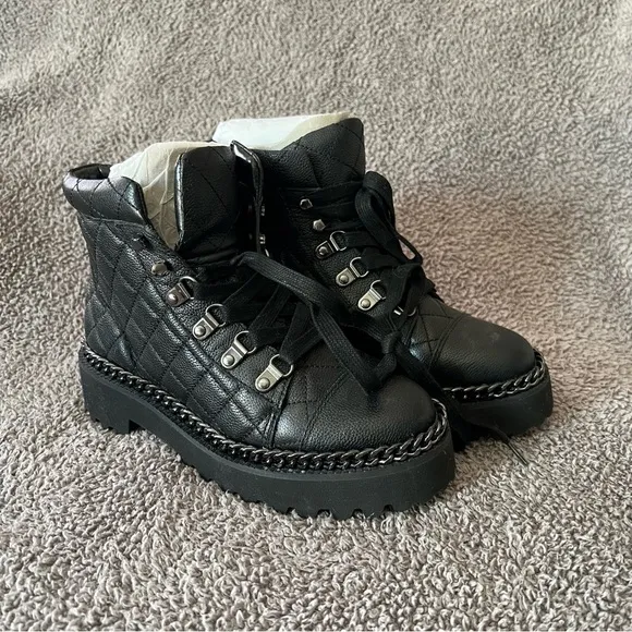 BNIB Vince Camuto Maissa Quilted Leather Combat Boots