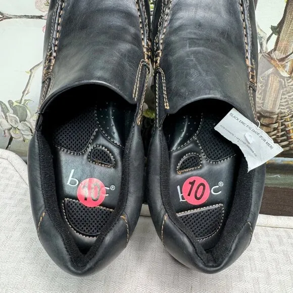 Boc Born Børn Concept Men Shoes Black 10 Leather Eric Slip On Comfort Loafers