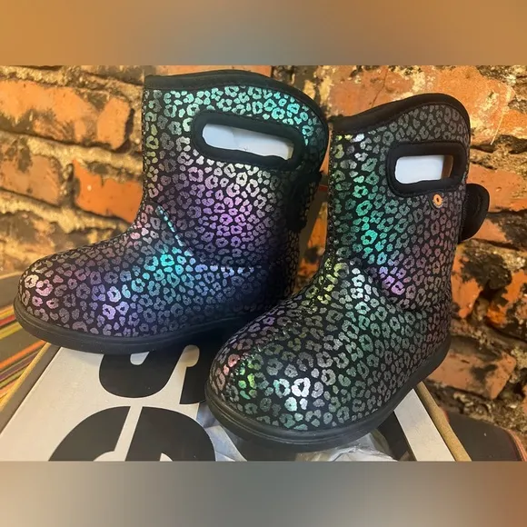 BOGS Baby II Rainbow Leopard All Weather Boots Size:8 NIB