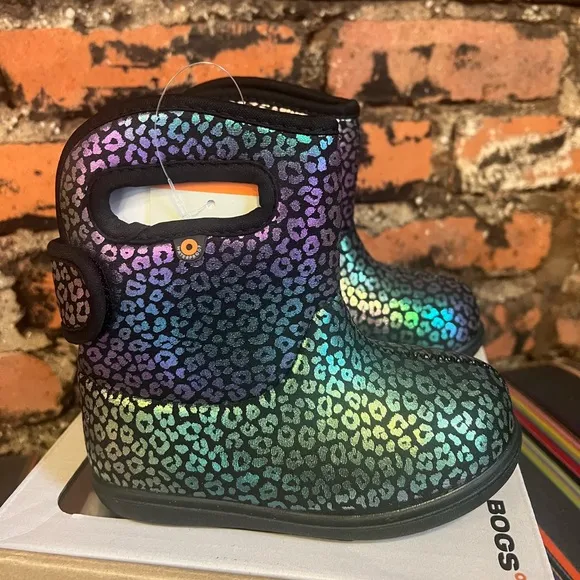 BOGS Baby II Rainbow Leopard All Weather Boots Size:8 NIB