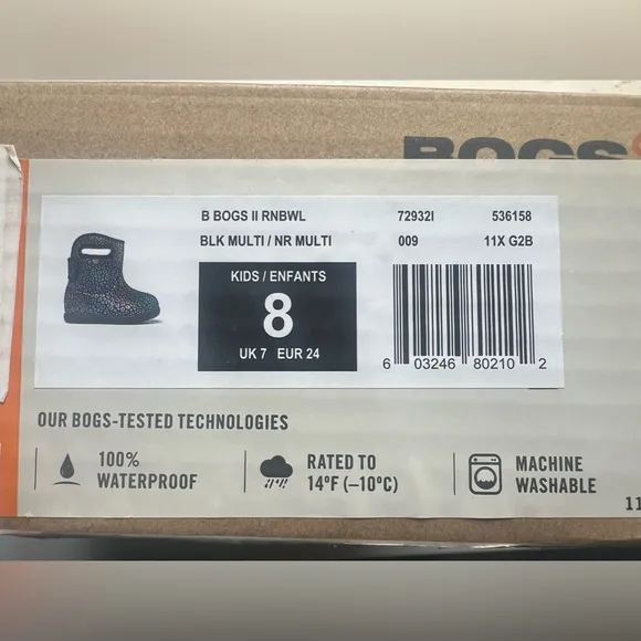 BOGS Baby II Rainbow Leopard All Weather Boots Size:8 NIB