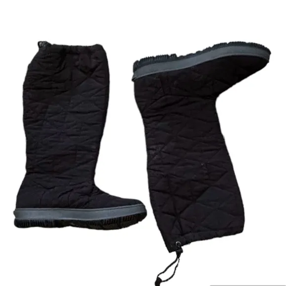 Bogs Black Snowday Quilted Fleece Lined Boots Size 7