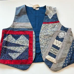 Boots Backens - patriotic quilted vest, red/blue/tan