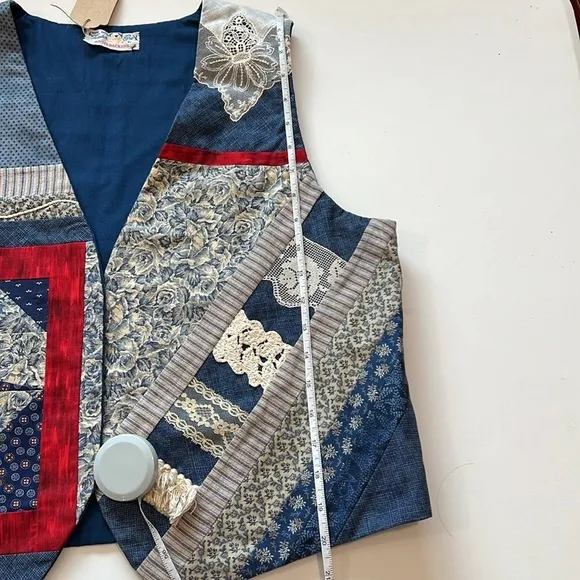 Boots Backens - patriotic quilted vest, red/blue/tan