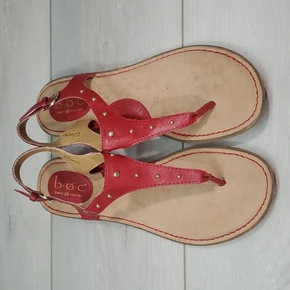 Born B.O.C Womens T strap Flats Sandals Shoes sz 10