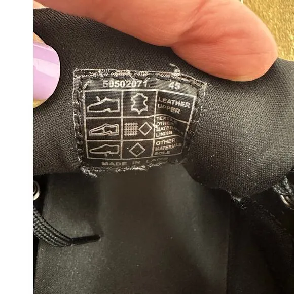 Boss Men's Rhys Low Profile Sneaker Black Leather Size 45 (12 US) Sleek, Stylish