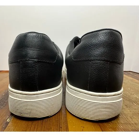 Boss Men's Rhys Low Profile Sneaker Black Leather Size 45 (12 US) Sleek, Stylish