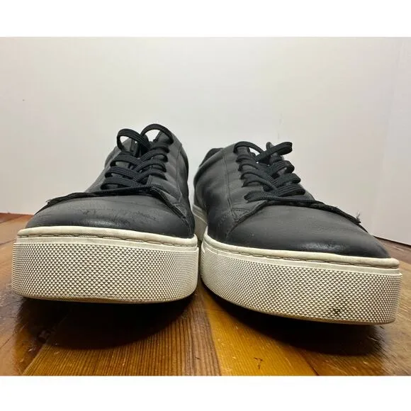 Boss Men's Rhys Low Profile Sneaker Black Leather Size 45 (12 US) Sleek, Stylish