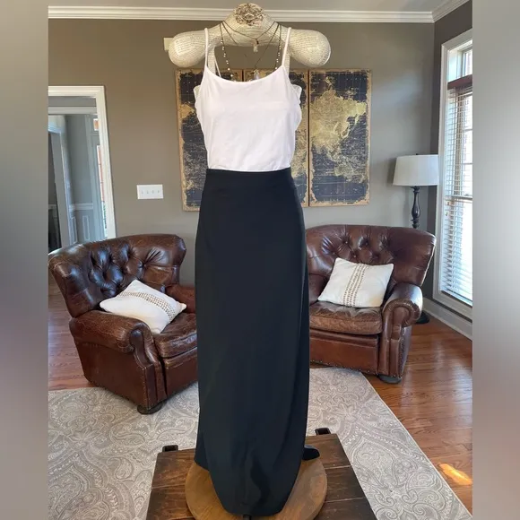 Boston Proper Beyond Travel Black Maxi Pencil Skirt