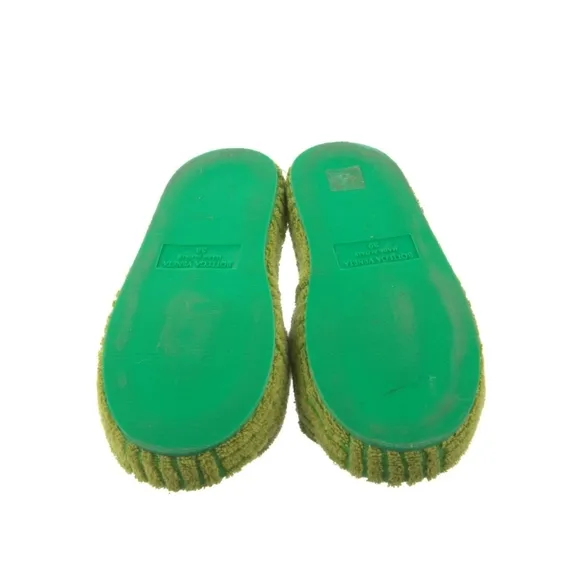 BOTTEGA VENETA Green Terry Pool Slides