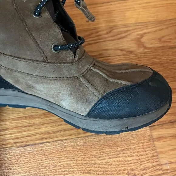 Boys UGG Turlock Warm Winter Boots Chestnut and Black Zipper Size 4