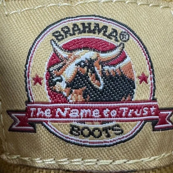 Brahma Steel Toe Work Boots Yellow Duck Suede &amp; Rubber Non-Slip Sole 7