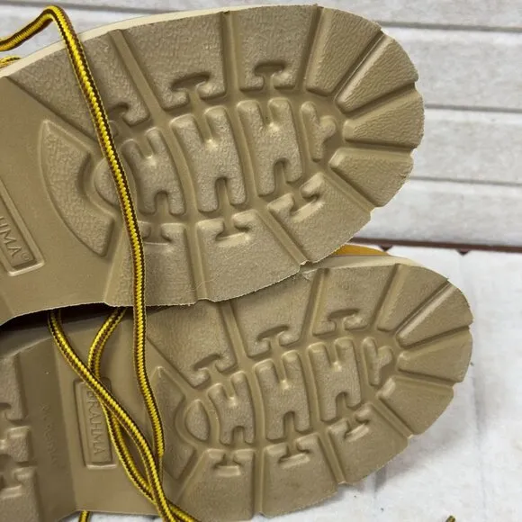 Brahma Steel Toe Work Boots Yellow Duck Suede &amp; Rubber Non-Slip Sole 7