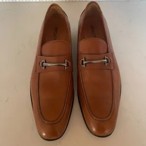 Broletto  Leather Loafers,‎ in Cognac, Tan, Size 12, CN57963