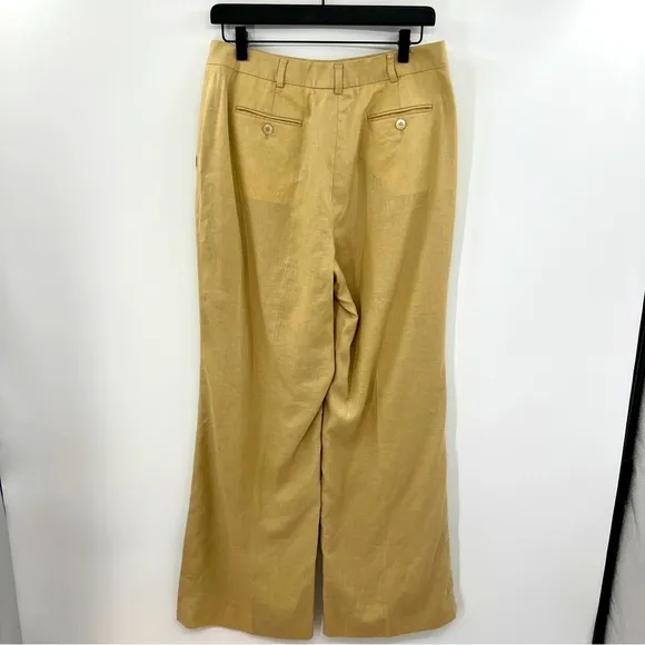 Brooks Brothers linen suit Women's Blazer Jacket set 2-piece Trouser Pants Tan