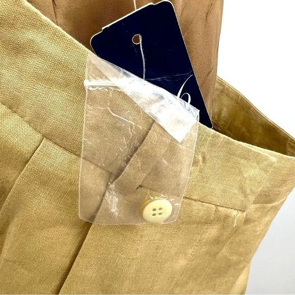 Brooks Brothers linen suit Women's Blazer Jacket set 2-piece Trouser Pants Tan