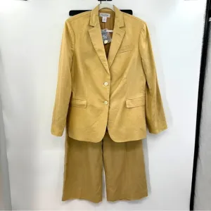 Brooks Brothers linen suit Women's Blazer Jacket set 2-piece Trouser Pants Tan