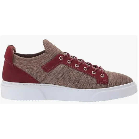 Brothers United Men's Leather Fashion Sneaker, Khaki Lux Knit/Bordo Nubuck, SZ11