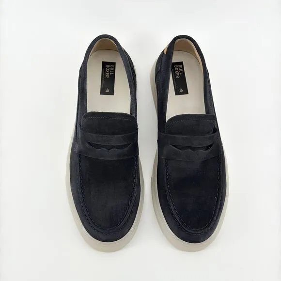 Bull Boxer Men’s Size 10 Navy Suede Loafers Handmade in Portugal Euro Size 43
