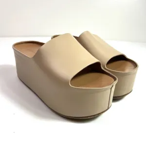 BURBERRY Alice Leather Platform Sandals Size 37.5