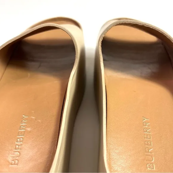 BURBERRY Alice Leather Platform Sandals Size 37.5