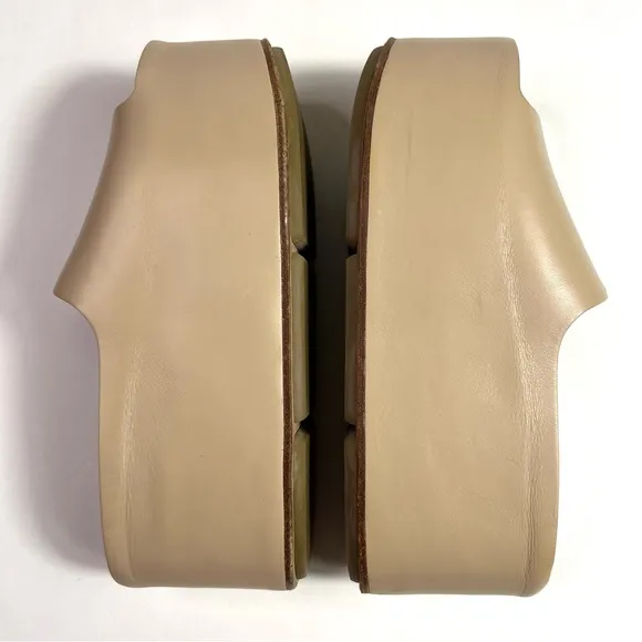 BURBERRY Alice Leather Platform Sandals Size 37.5