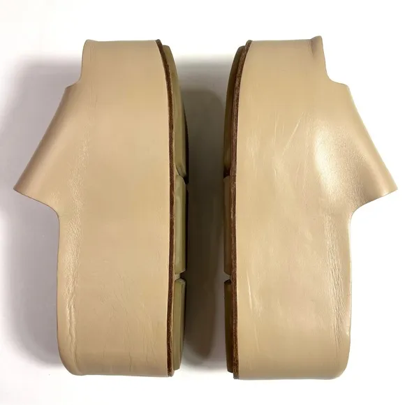 BURBERRY Alice Leather Platform Sandals Size 37.5