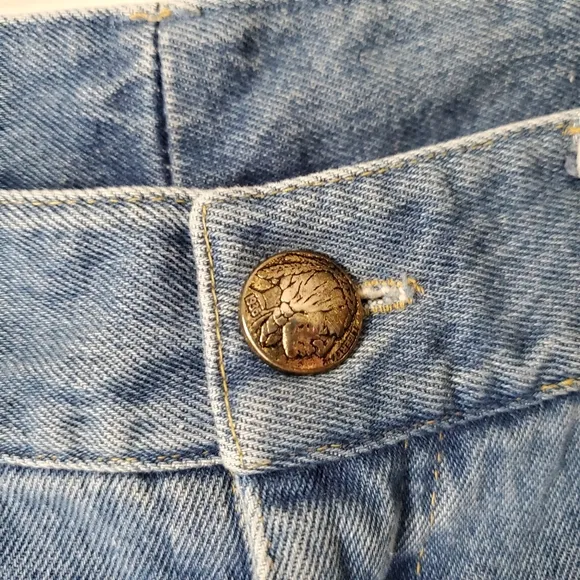 Cach'e Vintage Indian Head Gold Buttons Jeans Sz 8