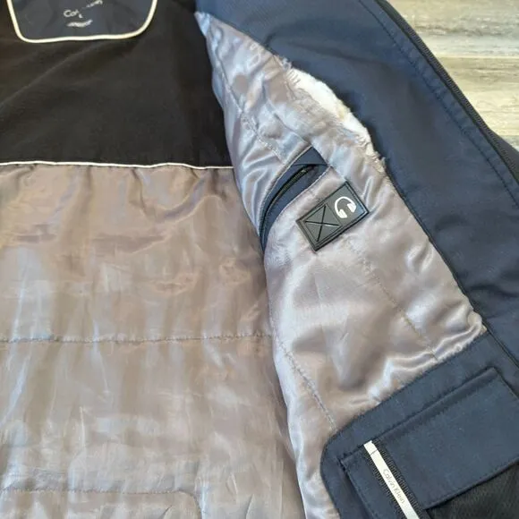 Calvin Klein Mens Jacket Water Resistant Wind Protection Dbl Zip Removable Hood